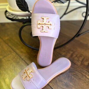 Torry Burch Leather Slide Sandals